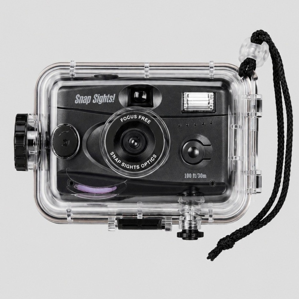 Snap Sights 35mm Film Camera Waterproof Underwater Case 100ft 30m Black Clear